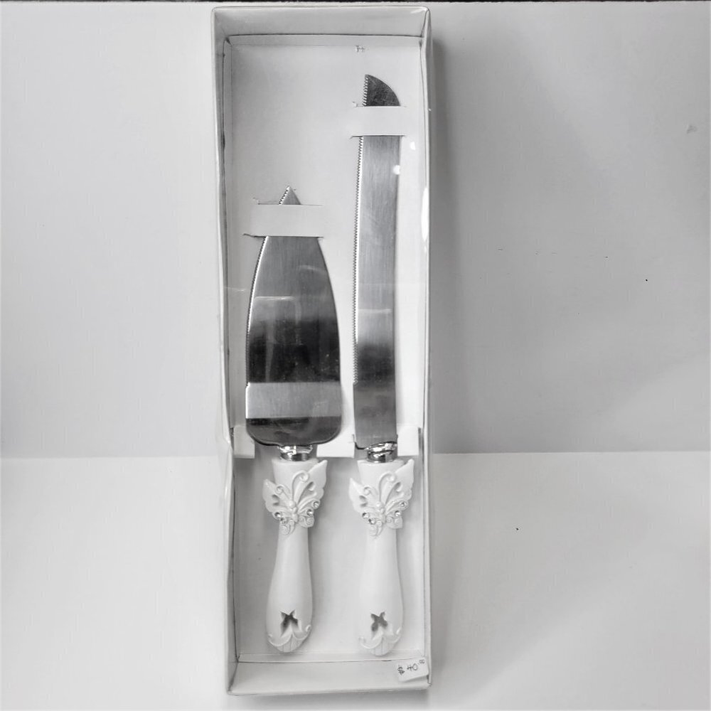 WEDDING Knife and Spatula Butterfly Theme NEW